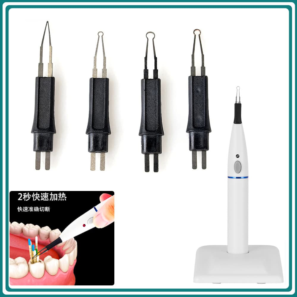 Dental glue tip cutter cutter head heating pen hot melt needle dental fuse head four sets of cutting hot melt