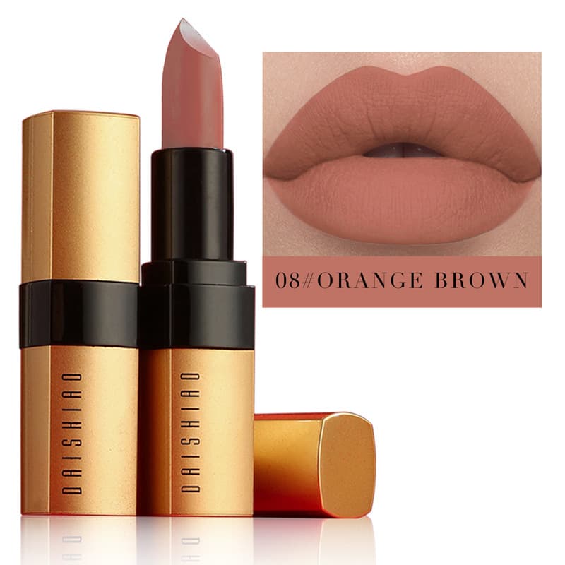 Cross-border Hot-selling Lipstick Gold Tube Matte Non-stick Cup Lipstick European and American Waterproof Moisturizing Lip Balm Lip Glaze