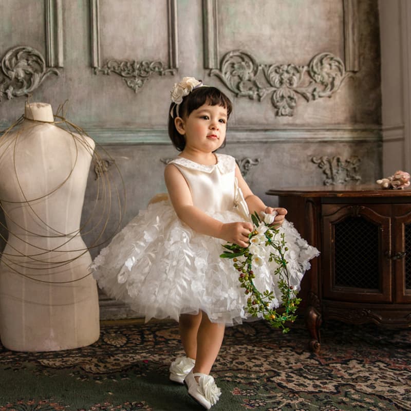 Children's Formal Dress Flower Girl Elegant Wedding Dress 2026 New One-Year-Old Birthday Party Baby First Birthday Gown