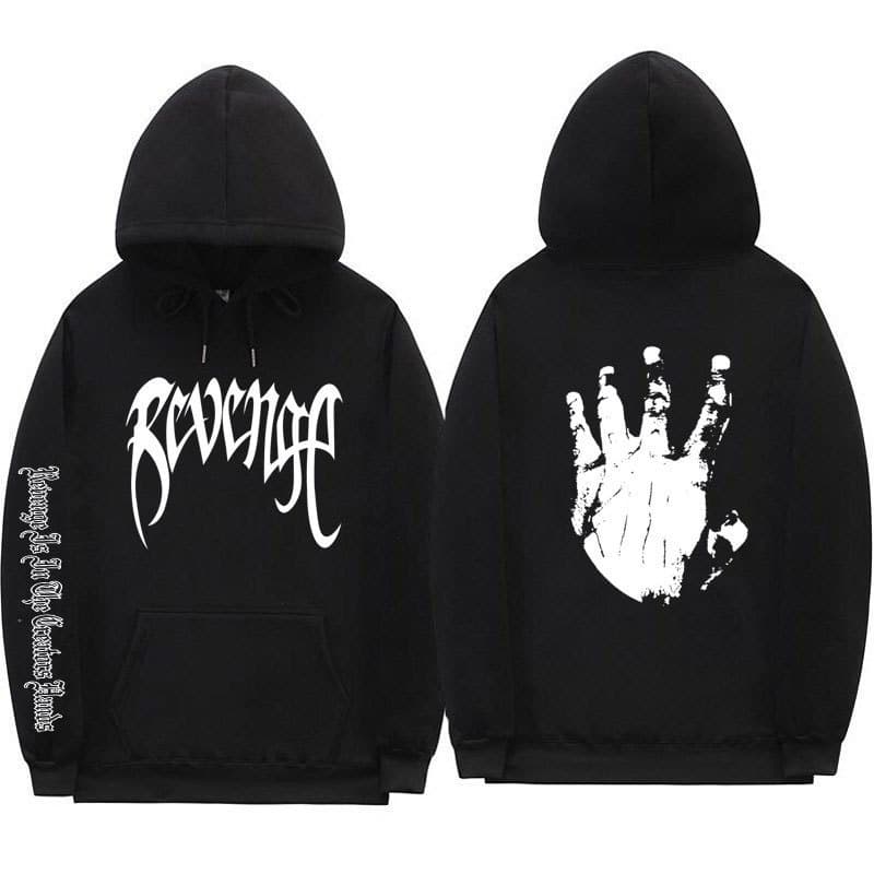 Long-term available Xxxtentacion men's and women's ribbed cuff hoodie, European and American street style Revenge hoodie