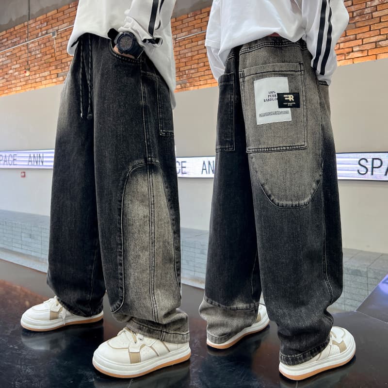 Boys' Jeans Spring and Autumn 2026 New Style for Big and Middle Kids Spring Outfit Straight-Leg Cool Edgy Autumn Trendy Lightweight Pants