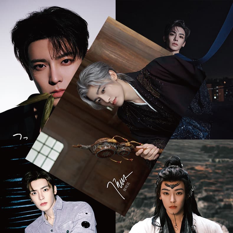 Hou Minghao Poster High Gloss Paper Set of 8 Celebrity Merch Signed Photo Dormitory Wall Stickers Decorative Art