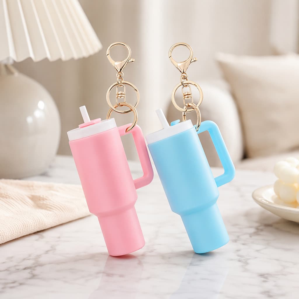 New detachable mini Stanley keychain Stanley ice cup with straw outdoor portable small pendant