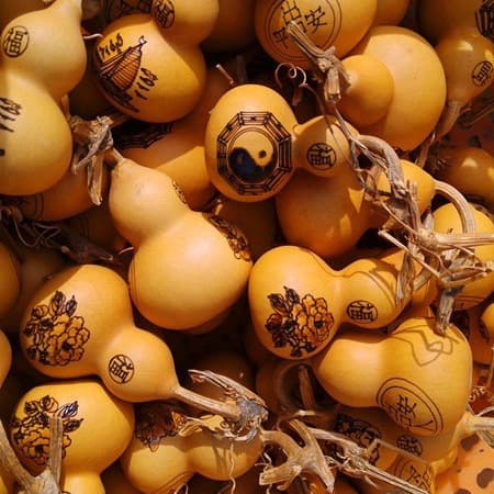 Gourd Hand-twist with Stem Auspicious Patterns, Zodiac Designs, Patterns Optional