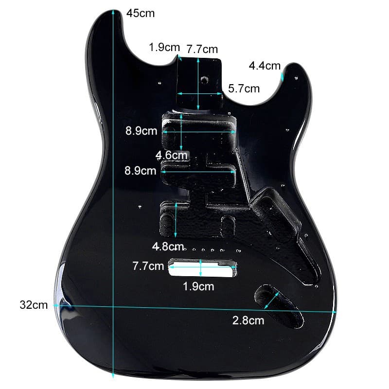Metal Black Electric Guitar Body Solid Body Single Tremolo Guitar Modification DIY Electric Guitar Parts