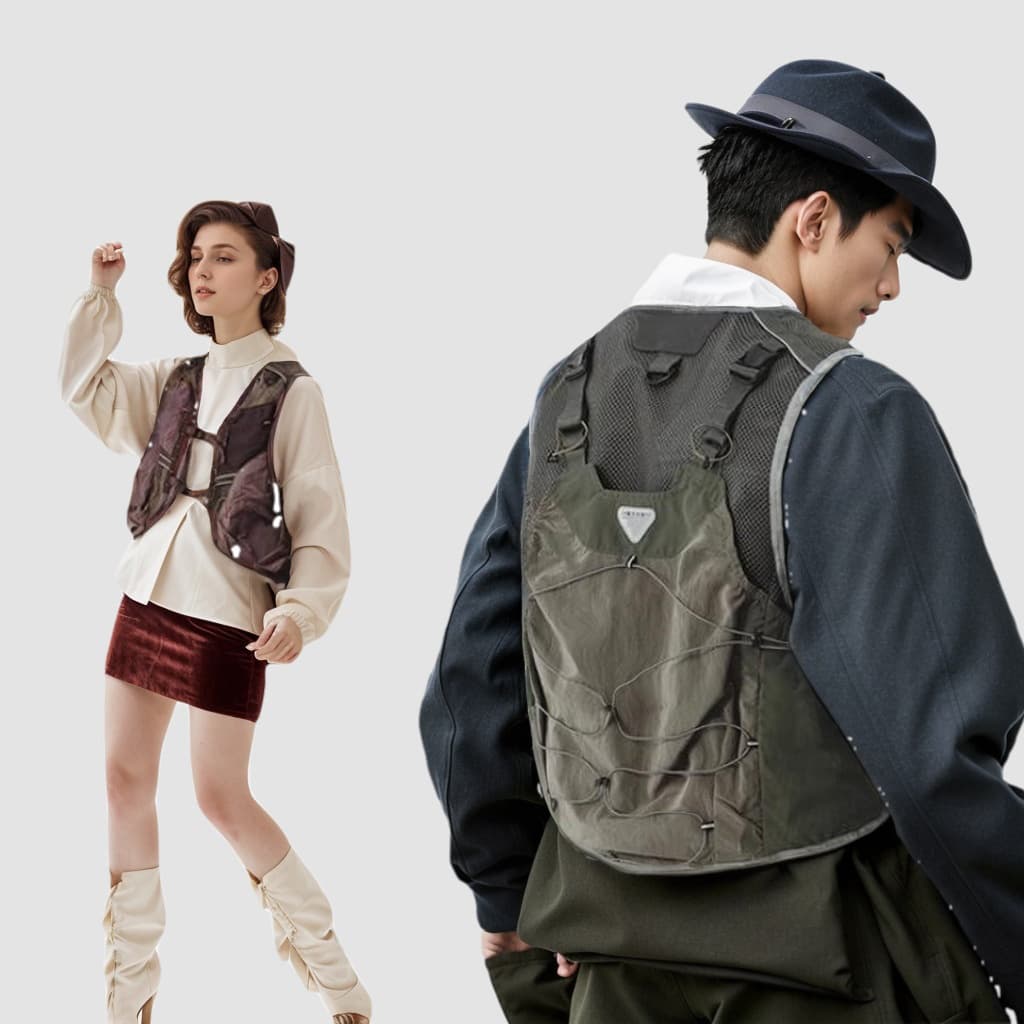 Mountain style outdoor fishing and mountaineering multifunctional vest for men and women trendy brand leisure sports mesh breathable waistcoat vest trendy