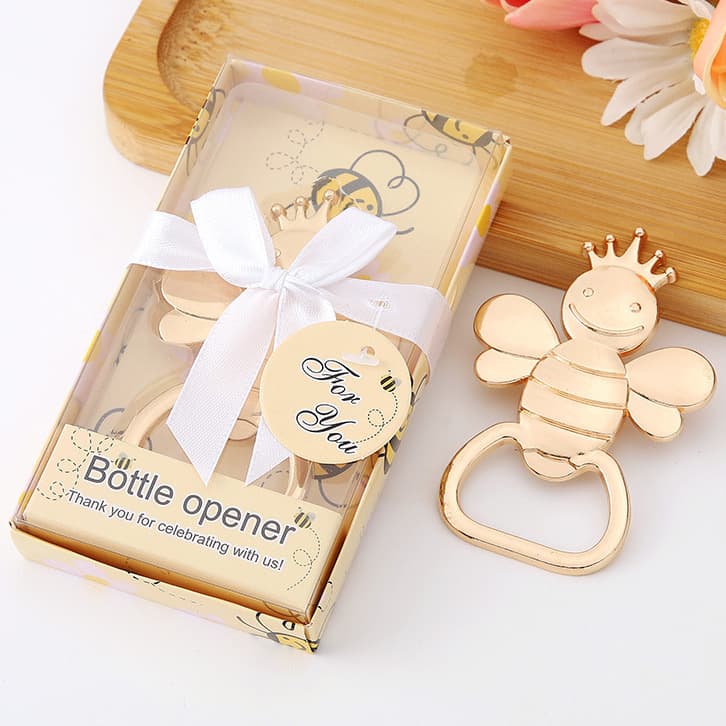 Cross-border hot-selling creative bee bottle opener birthday wedding celebration beer bottle opener zinc alloy gift wholesale