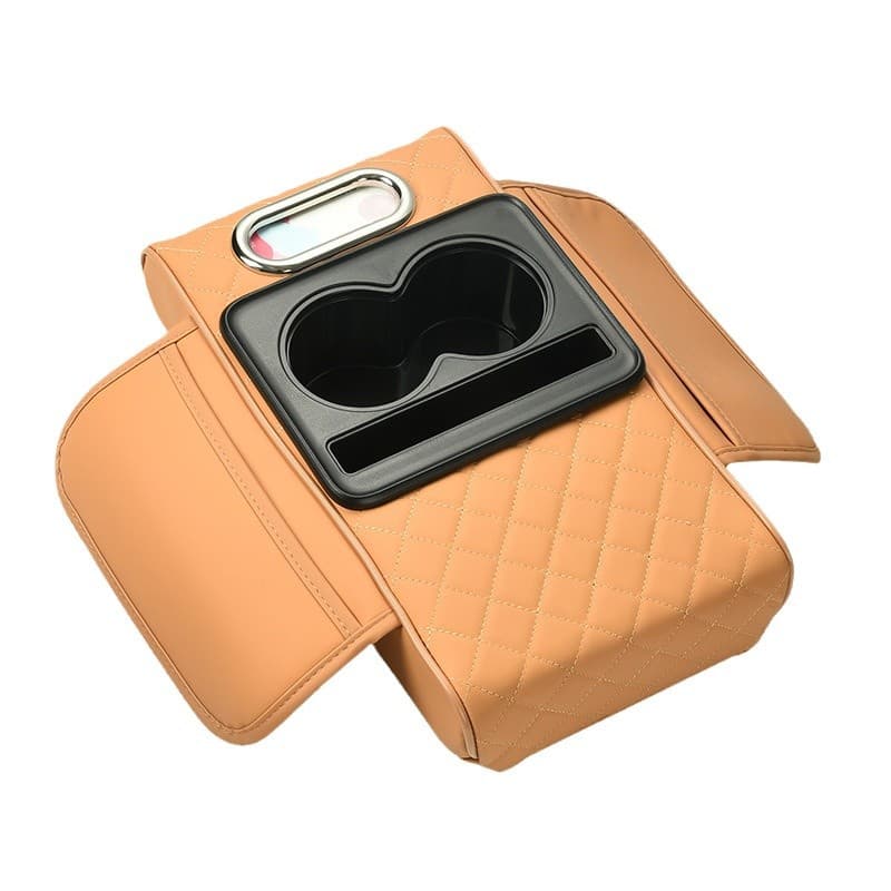 Z4P Car Armrest Box Cushion Heightening Pad 4-in-1 Vehicle Tissue Box Storage Bag Cup Holder Multifunctional Organizer