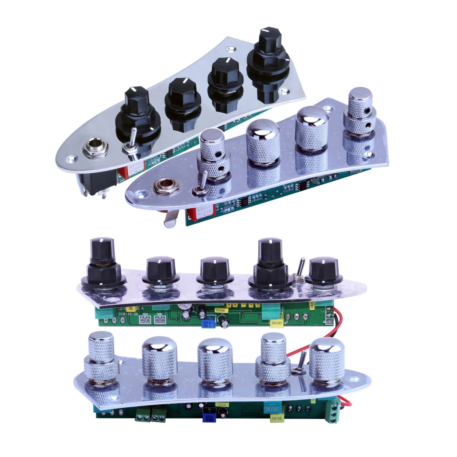 JB Bass Electric Bass Iron Plate Circuit 5-String Bass Guitar Tone Control Circuit Board Compatible with 4/5 Strings