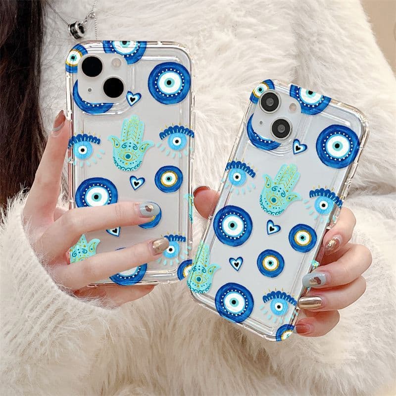 Apple 17 iPhone 16 Pro Phone Case 15 Transparent 14 European/American 13 Pro Air Cushion 12 European/American 11 Blue Eyes