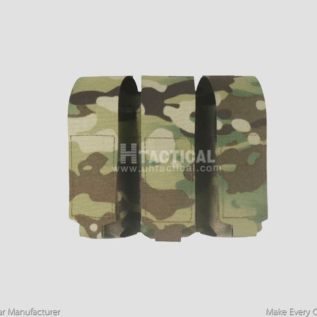 Triple 9mm Magazine Pouch, Compatible with MOLLE and Belt Systems, Laminate Pistol Mag Pouch