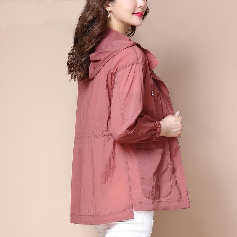Plus size mother's clothing summer sun protection clothing mid-length breathable and lightweight outdoor sun protection clothing versatile jacket factory direct sales