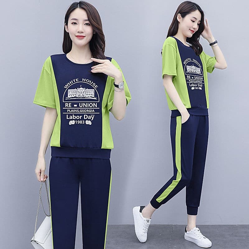 2026 Spring/Summer New Style Short-Sleeve Sportswear Fashion Casual Two-Piece Set for Women Trendy and Elegant