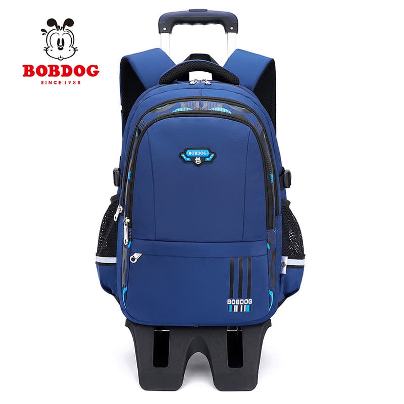 Bob Dog Children's Rolling Backpack for Boys Aged 8-12, Waterproof Stair-Climbing Backpack for Grades 2-3-6