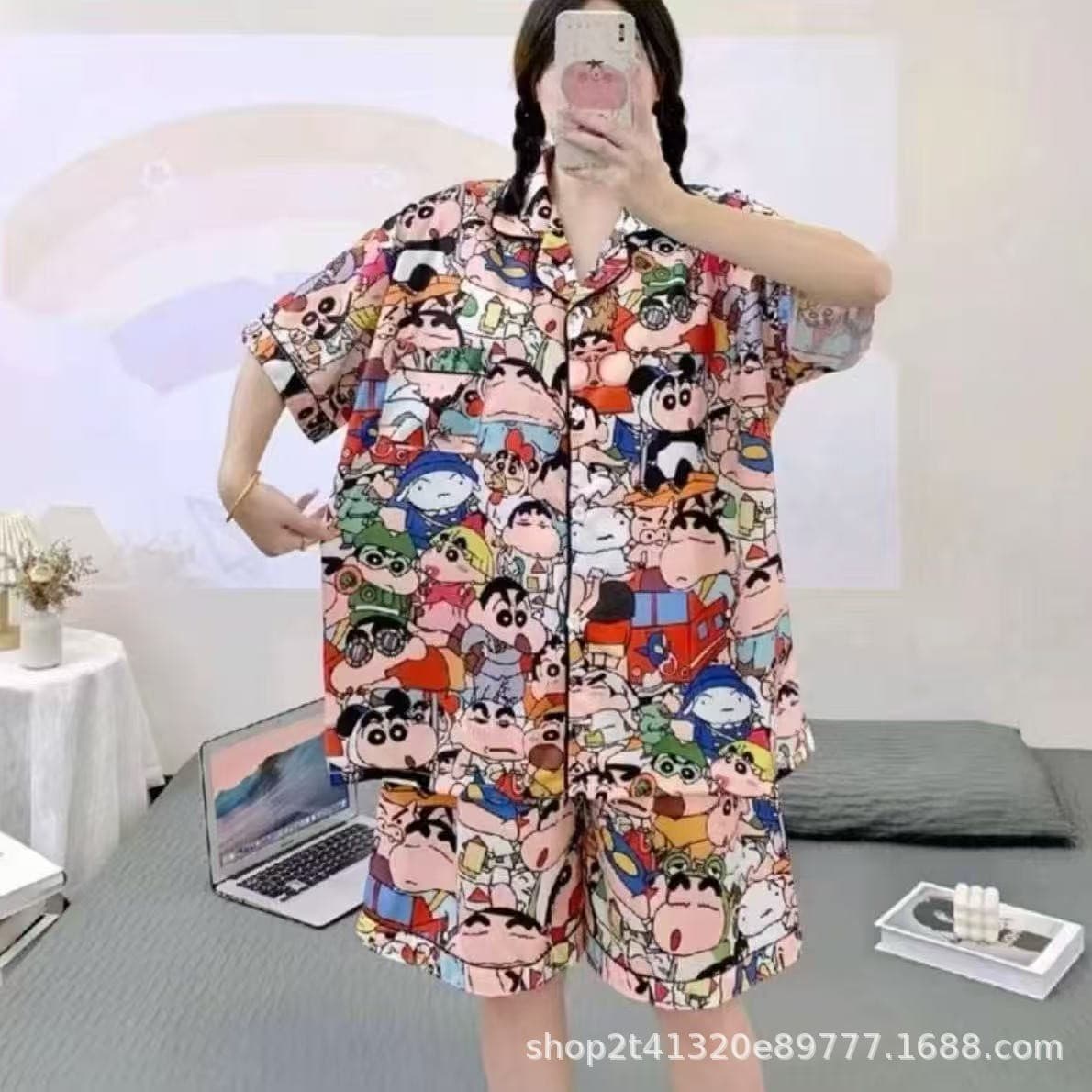 Cloud Cotton Pajamas Women Summer Cartoon Cute Short Sleeve Shorts Homewear Set Thailand Wholesale Pure Cotton Modal