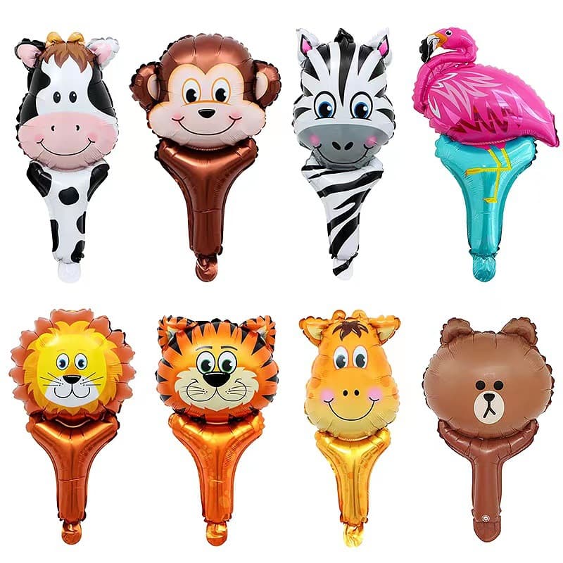 2026 Animal Handheld Stick Aluminum Film Balloon Cartoon Style Street Stall Gift Children's Inflatable Bat Wholesale