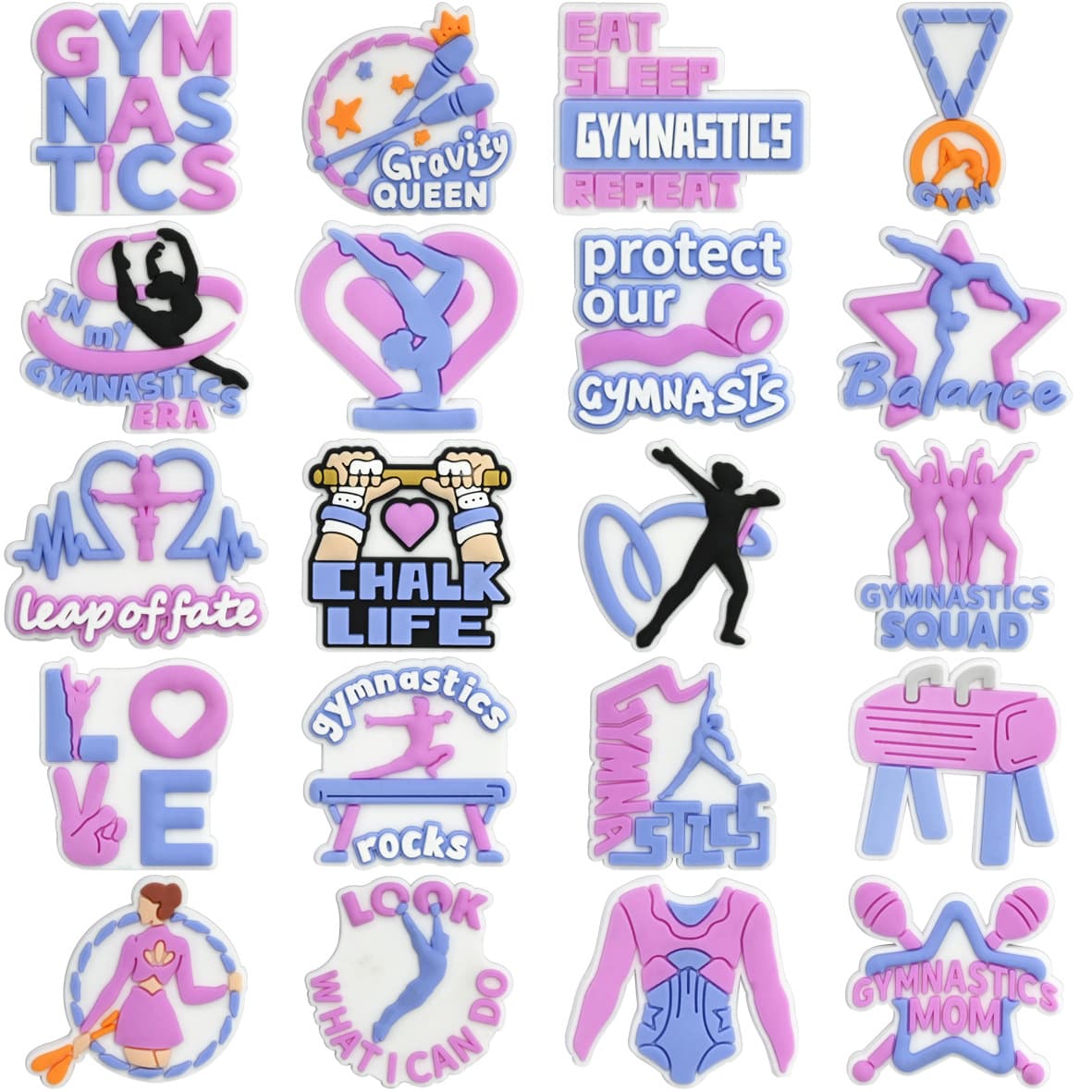 Gymnastics Girl Clog Shoe Charms DIY Detachable Sports-Themed PVC Soft Rubber Shoe Decorations Shoe Clips Cross-Border
