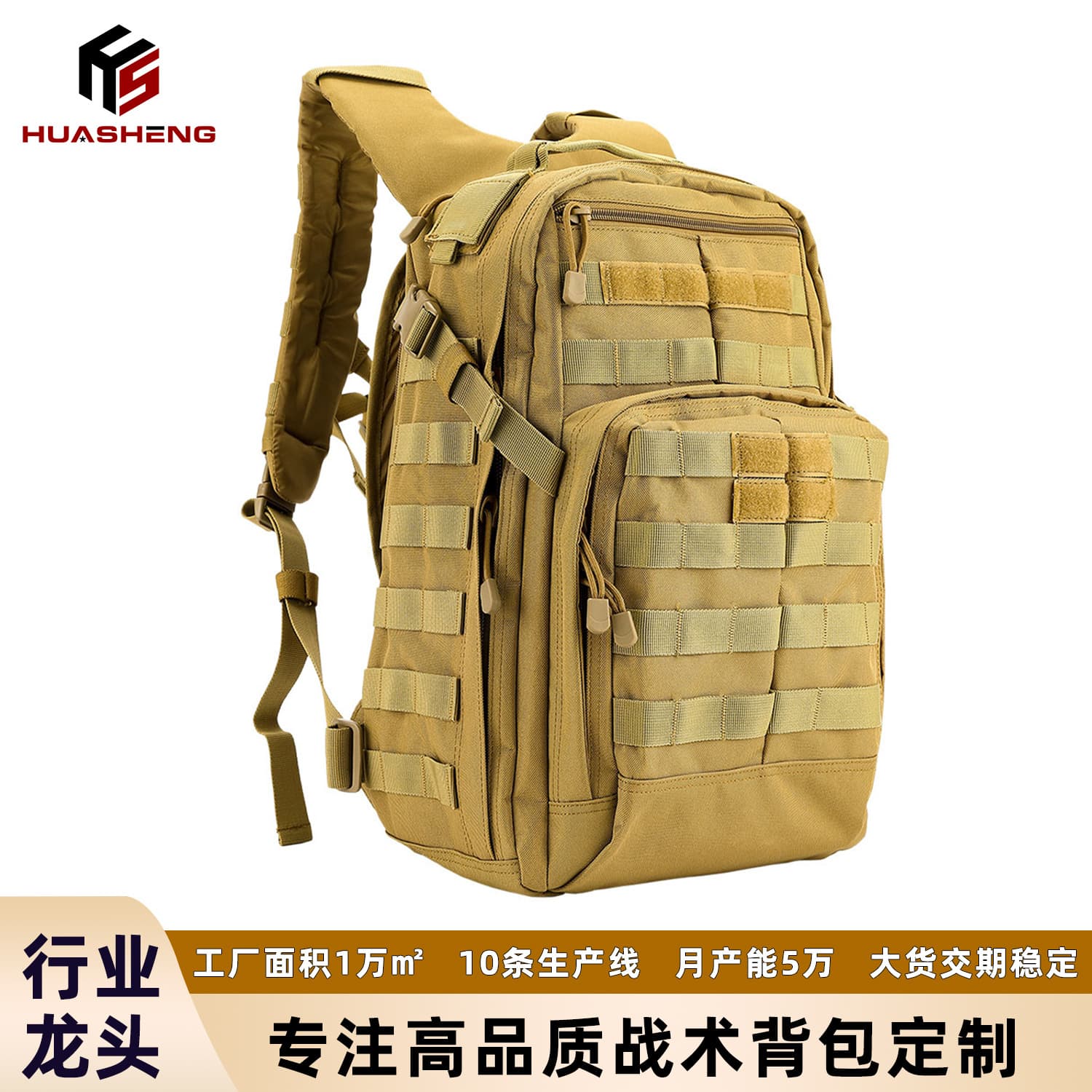 Huasheng Factory 12 Hour Assault Bag Tactical Backpack Outdoor Oxford Cloth Tactical Backpack Cross Border OEM Customized