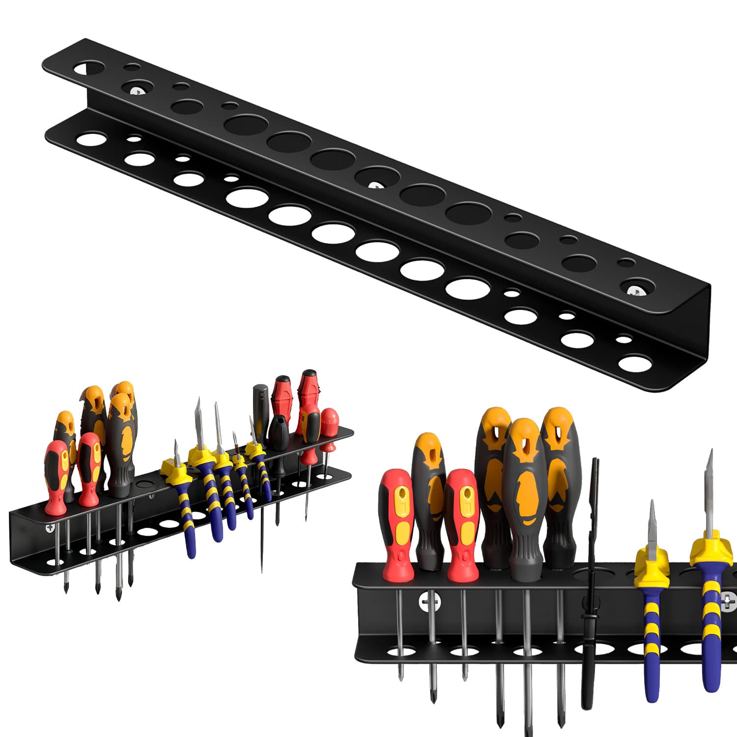 Tool storage rack wall-mounted metal iron art storage shelf screwdriver hammer needle-nose pliers storage display stand
