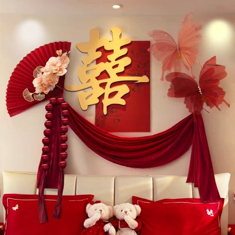 Wedding Decoration, Wedding Room Decoration, Groom's Wedding, Bride's Bedroom, New House, Complete Set of New Wedding Room Decorations, Wedding Supplies Collection