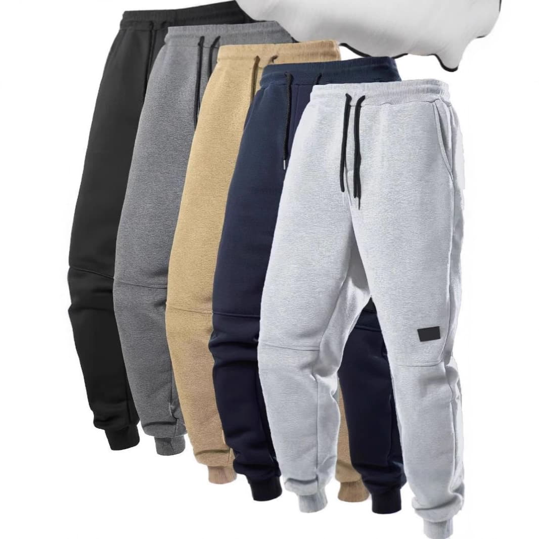 TEMU Amazon Independent Site Ribbed Drawstring Casual Thickened Long Pants for Men, In Stock Cross-Border Amazon Autumn and Winter