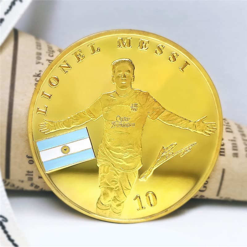 Cross-border Messi Barcelona Club Argentinian Football Star Gold Coin Medal European Cup Souvenirs