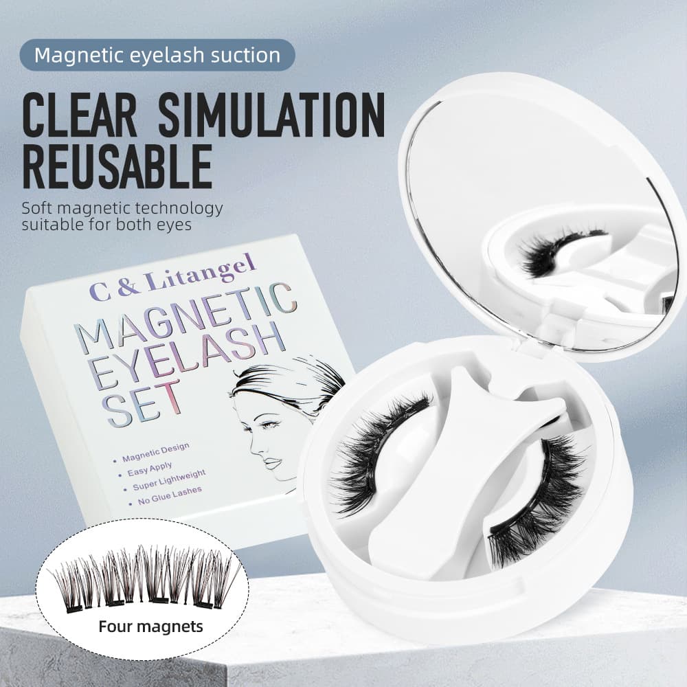 Cross-border Amazon new hot-selling magnetic false eyelashes manufacturers wholesale magnetic portable one-piece eyelashes European and American thick