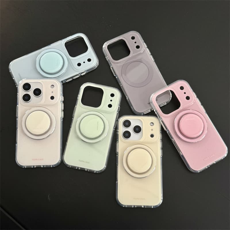 Ins Minimalist Ink Splash Magnetic Stand Phone Case Compatible with 18 Pro Max, 15 Pro Magnetic Dual-Layer, 16 Pro, 17 Pro