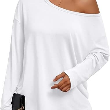 2026 New Women's Casual Fashion Asymmetrical Neckline Knit Long Sleeve Top for EU/US Cross-Border Market