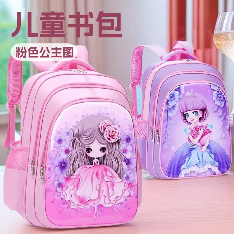 Factory Wholesale Kids Backpack for Elementary School Students Grades 1-6 Boys Girls Lightweight Burden-Reducing Girls Princess Backpack