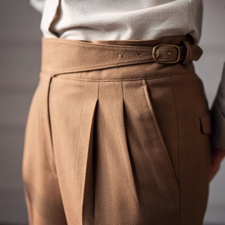 2024 Autumn/Winter New Italian Neapolitan High-Waist Straight Long Pants, British Men's Casual Versatile Trousers
