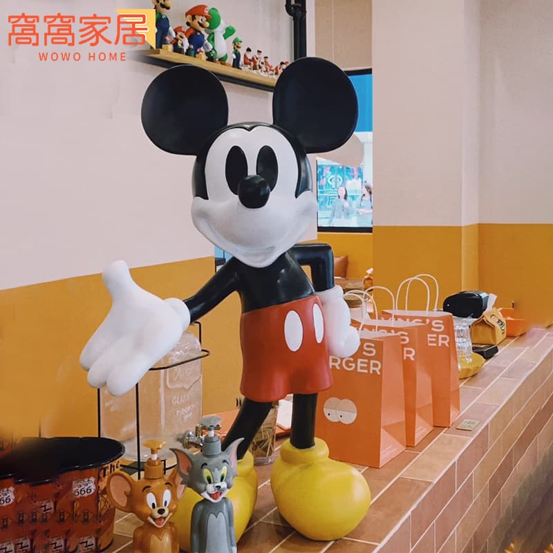 Welcome Mickey Ornament Home Living Room TV Tabletop Decoration Cartoon Mickey Mouse Display Cabinet Decor