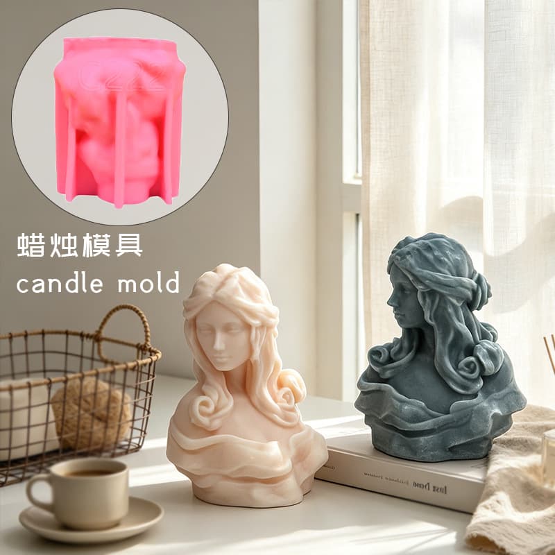 Nordic goddess minimalist style avatar scented candle diffuser stone silicone mold coffee shop plaster doll ornaments
