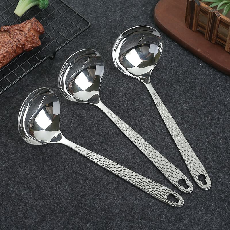 Cross-border Jieyang 304 stainless steel thickened and deepened soup shell hot pot serving spoon drinking spoon cooking spoon factory wholesale