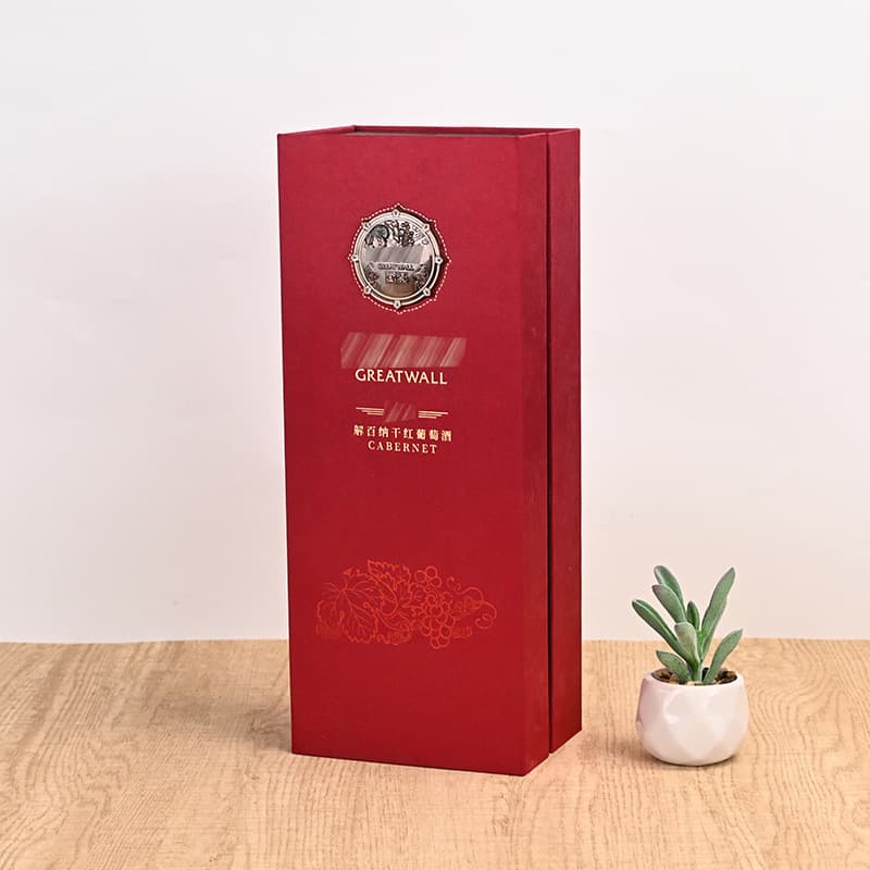 Premium Feel Wine Box Custom Single Bottle Capacity Red Wine Gift Box Custom New Model Flip Cover Liquor Packaging Box