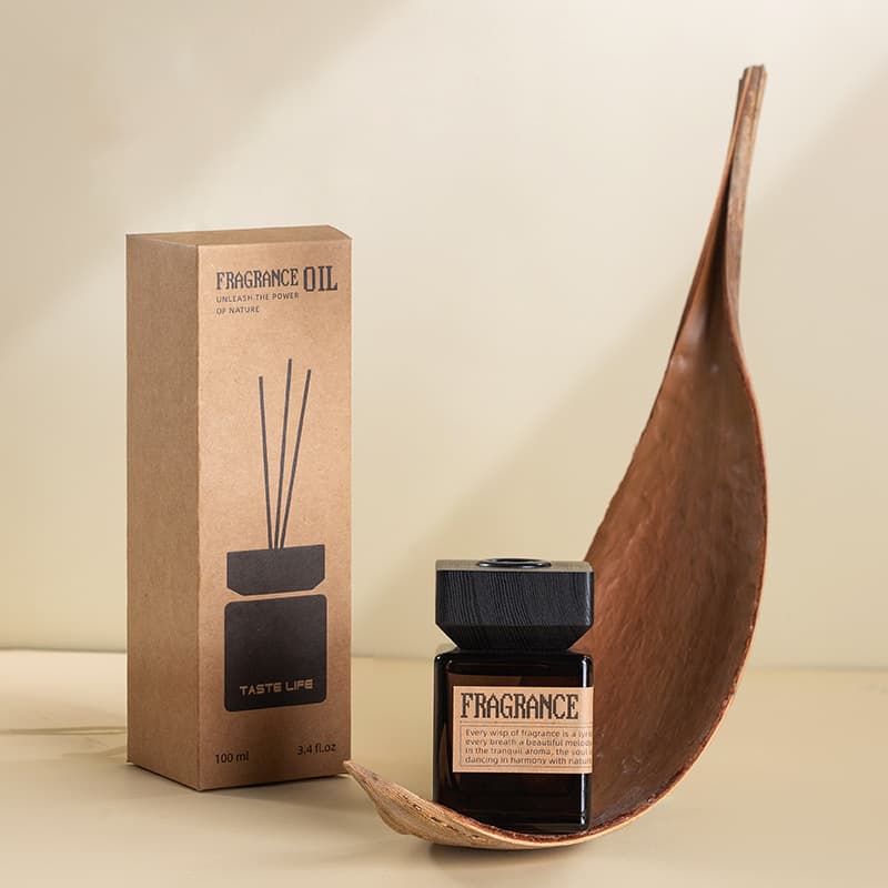 Fragrance Mountain River Square Wood Lid Square Bottle Reed Diffuser Woody Scent Home Fragrance Long-Lasting Indoor Air Freshener
