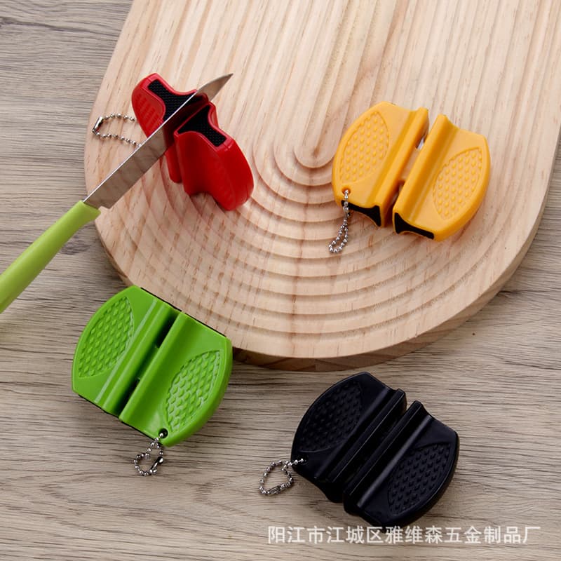 Mini Knife Sharpener - Portable Ceramic Sharpener for Tungsten Steel Knives, Double-Sided Outdoor/Household Kitchen Tool