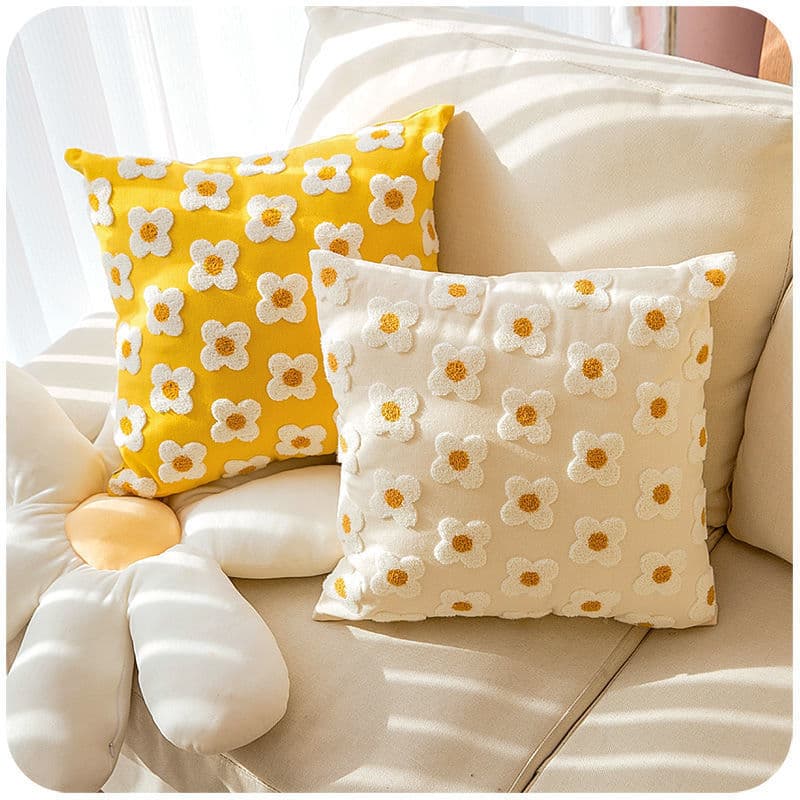 Small fresh pillow flower cushion removable and washable sunflower sofa living room pillowcase bay window floor combination
