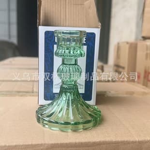 Cross-border Glass Diamond Candleholder Taper Candle Roman Candleholder Short Pedestal Base Candle Stand Colored Aromatherapy Candle Cup