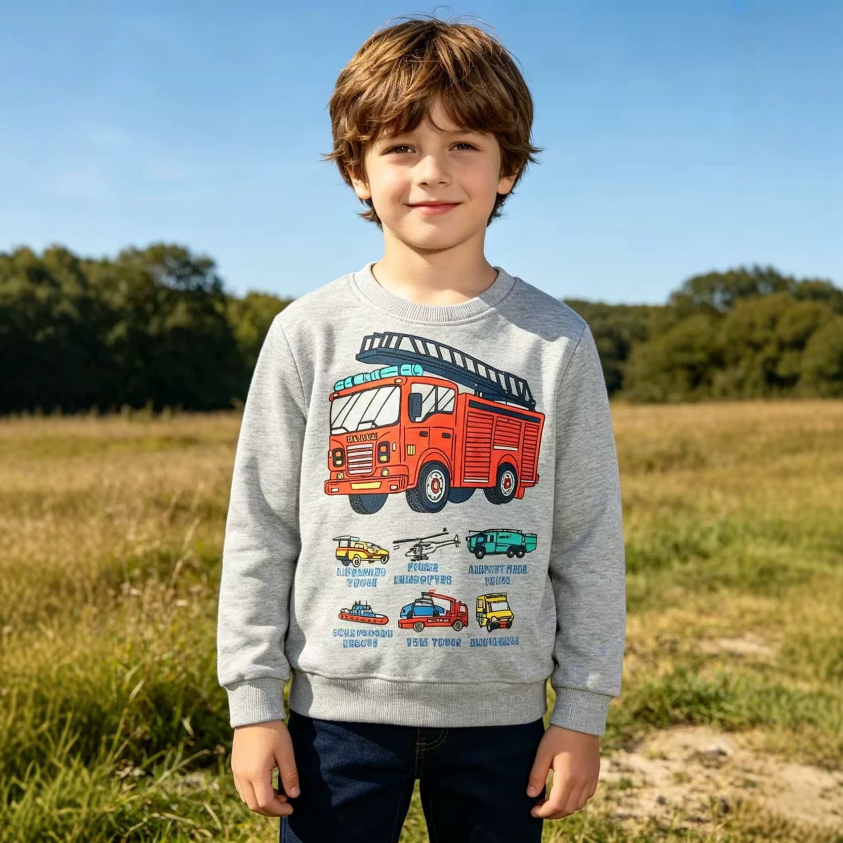 Cross-border Boys' Hoodie Factory Source Kids' Knit Sweatshirt 2026 Autumn Boys' Crew Neck Pullover Top for Distribution
