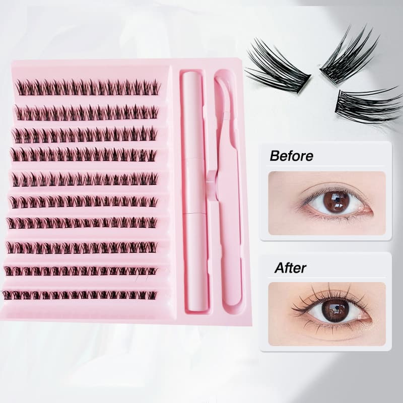 Cross-border Light European-American DIY Segmented Single-Cluster Lashes, Natural High-Capacity Pure Desire Barbie Wheat Ears Comic False Lashes