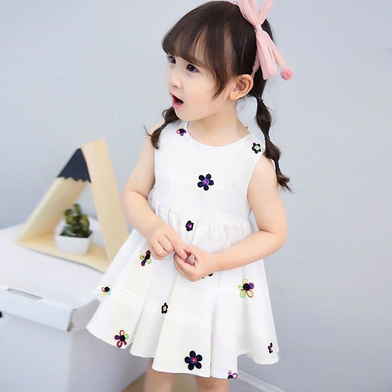 Girls' Summer Dress 2023 New Korean Style Toddler 2-Year-Old Kids Clothing Princess Dress for Girls Trendy