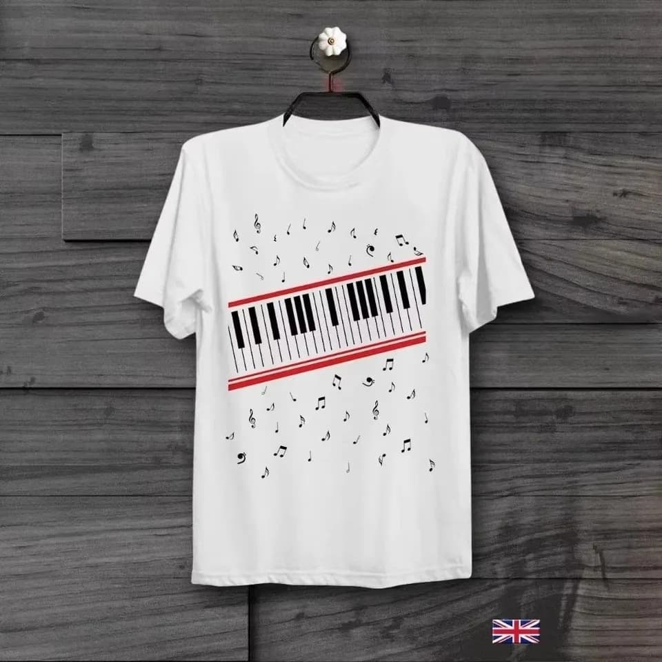 Short Sleeve Cotton Men's T-Shirt Piano Beat It Michael Jackson MTV Video Retro Couple Design