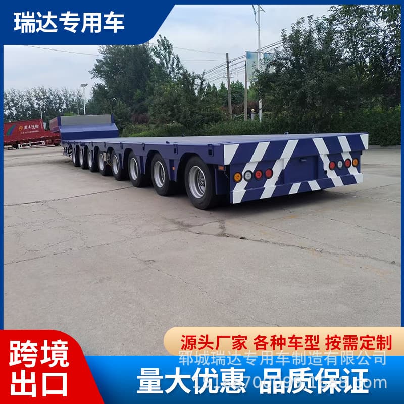 Container flatbed transport semi-trailer, extendable flatbed semi-trailer, cargo transport traction flatbed trailer