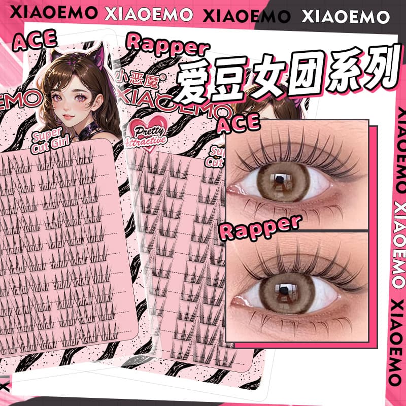 Little Demon Korean-style Girl Group Idol False Eyelashes Segmented Simulation Super Natural Trilogy Single Cluster Eyelashes