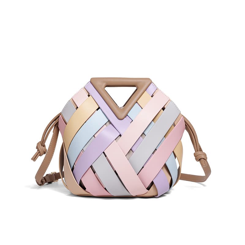 Y Cross-border Exclusive Large Capacity Handbag Triangle Bag 2025 New Style Clutch Clip Bag Diamond Weave Evening Bag