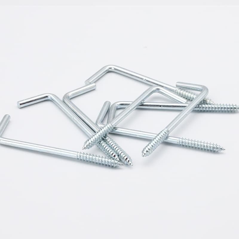 Galvanized Blue-White Zinc L-Shape Right Angle Hook, 7-Shape Hook, Self-Tapping Screw Hook M2.4/M2.5/M2.8/M3.4