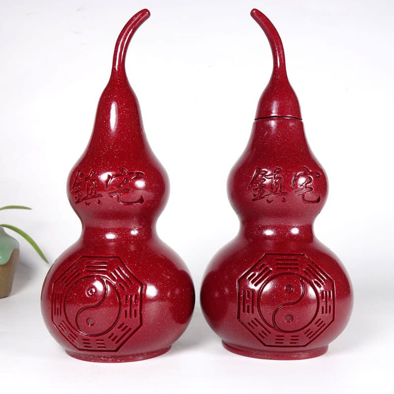 Direct Factory Live Stream Supply High-Content Cinnabar Gourd Ornament, Large Living Room Office Desktop Entryway Decor