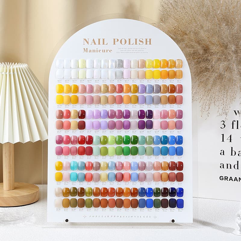102-Color Popular Acrylic Display Board Premium Nail Salon Gel Polish Color Display Large Standing Photo Album