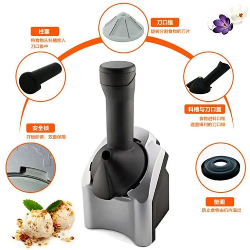 Ice Cream Maker, Household Automatic Fruit Ice Cream Machine for Kids
